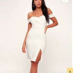 Lulus off the shoulder body con dress